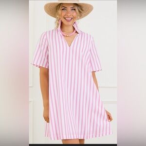 Preppy pink striped dress